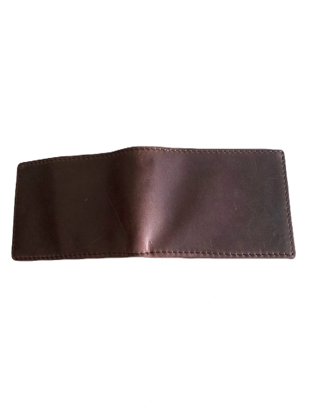 Men's Dark Brown Soft Smooth Rugged Leather Distressed Slim Bi-Fold Wallet USA